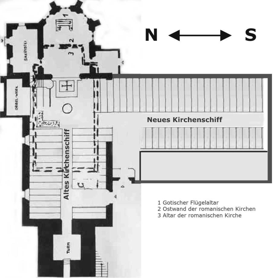 Grundriss "alte und neue Kirche" (korrigiert Anfang 2014)